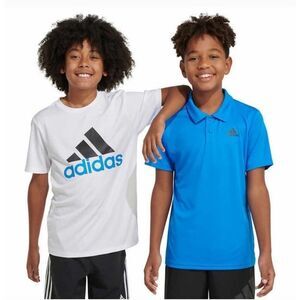 adidas Youth Boys 2pk Performance Tee + Polo Shirt Set Moisture Wicking, L 14/16